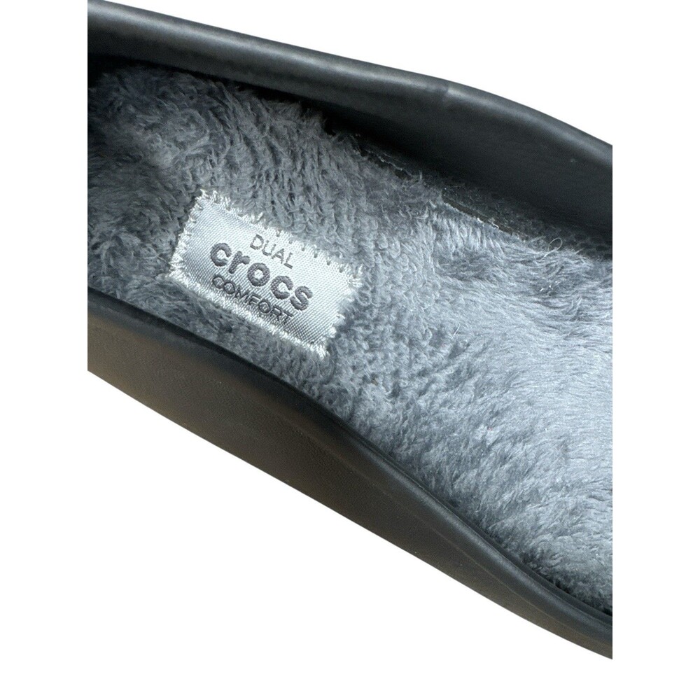 Crocs Olive ll Dual Comfort Black Flats Faux‎ Fur Size 9 Business Casual - Picture 11 of 11